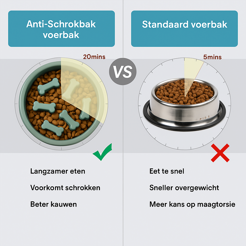 Slowfeeder Hondenbak – Anti-schrok Voerbak voor Kleine en Middelgrote Honden